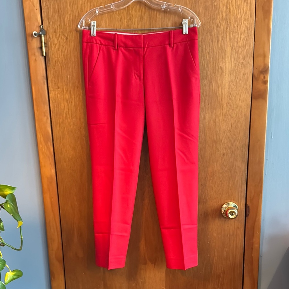 J. Crew Red Skimmer Pants Sz 4